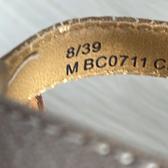 Born BOC Metallic Rose Gold Leather Floral Stack Heel Slingback Sandals … - Picture 5 of 6